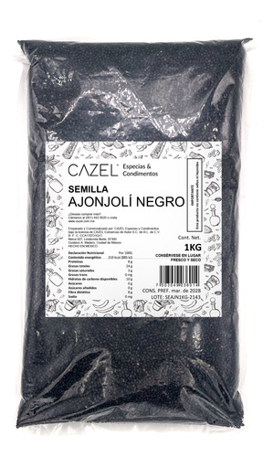 Ajonjolí Negro Extra Premium Oaxaca 1kg