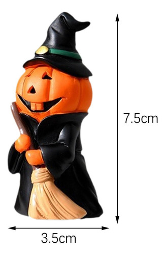 Figura De Calabaza En Miniatura Escoba Del Hombre Calabaza