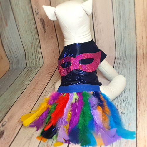 Roupa Pet - Vestido Carnaval Tam 4 - Roupinha Cachorro