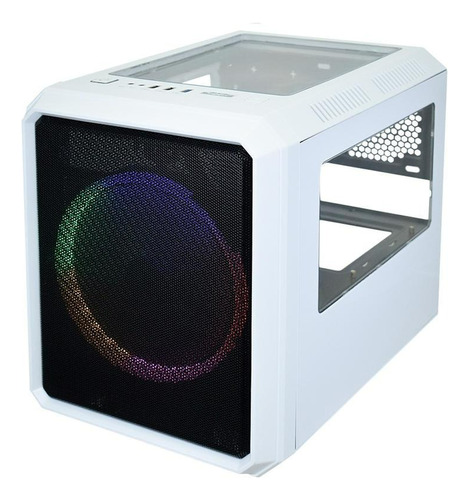 Gabinete Gamer Microcraft Cubo Compacto Com 1 Fan 200mm Cor Branco