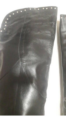 Botas Bucaneras De Cuero Negro 39