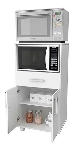 Mueble Porta Microondas Y Grill Mosconi 110x57 Blanco 10159