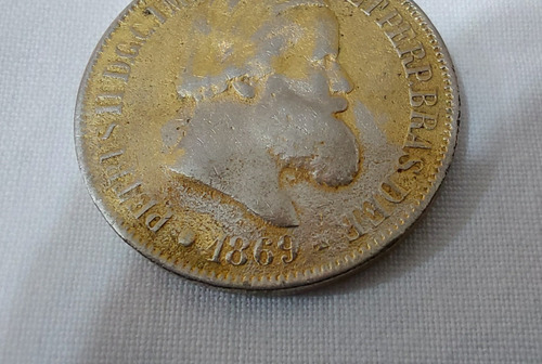 20 Reis 1869 Folheada A Ouro (Usado)