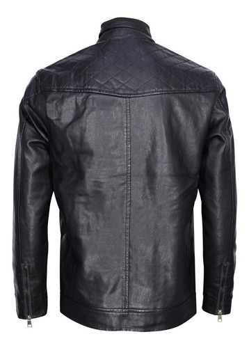 Imagen 2 de 8 de Chamarra Roosevelt Biker Vini Piel Slim Fit Super Calidad
