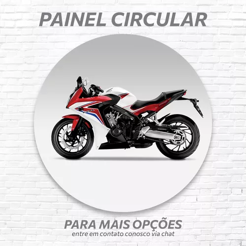 Painel Festa Decoração Redondo Sublimado Motos Grau Moto Empinando