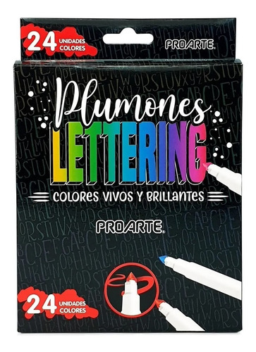 Marcadores Lettering 24 Unidades Proarte Premium.