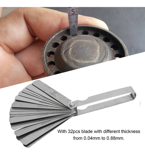 Feeler Gauge Tool 0.040.88mm 32 Blades Stainless Steel