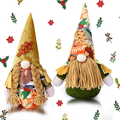 2pcs Fall Halloween Faceless Gnomes Decorations For Hom...