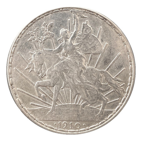 Moneda 1 Un Peso Caballito 1910 Plata Original
