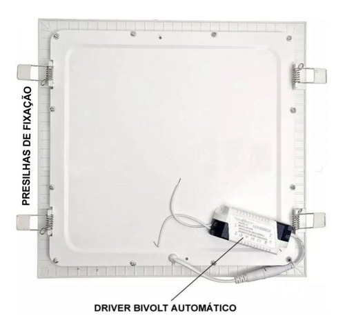 Plafon Painel Quadrado Embutir 24w Elgin Branco Frio 6500k