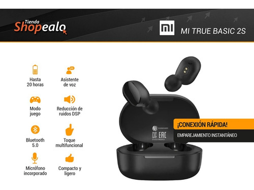 Imagen 2 de 8 de Auricular Bluetooth Xiaomi Mi Earbuds Basic 2s + Cuotas