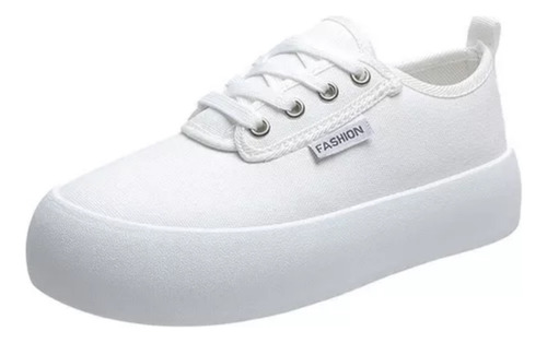 Zapatillas De Lona Para Mujer Tenis Zapatos Blancos Casuales