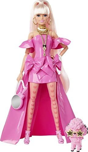 Muñeca Barbie Extra Fancy En Vestido Rosa Brillante