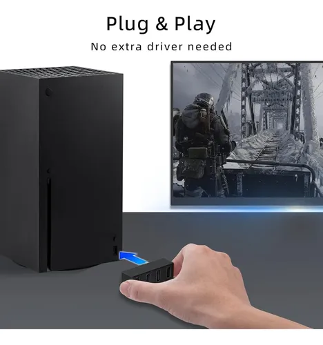 Mcbazel Hub Usb 2.0 4 Puertos Para Xbox Series X/s Negro