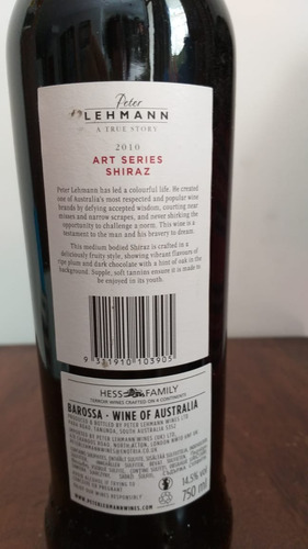 Lehmann Syrah - Australia - 2010 - Hess Family - Unico!