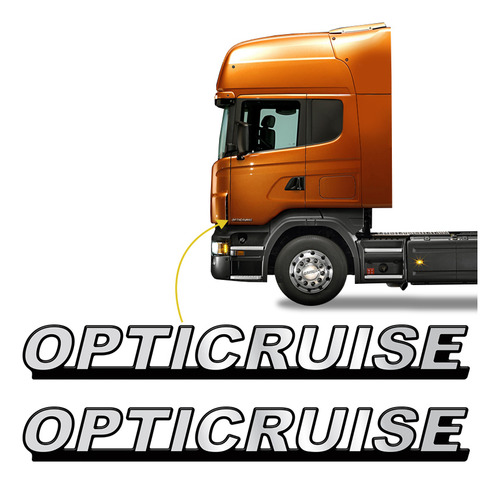 Adesivos Opticruise Scania Emblema Lateral Cromado Resinado