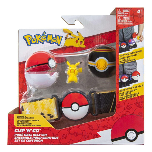 Set De Pokemón Original, Cinturón + Figura Y 2 Pokebolas