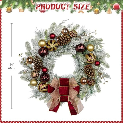 Corona De Navidad De 24 Pulgadas Para Puerta