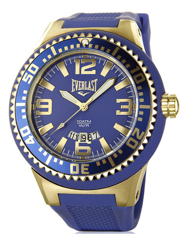 Relógio Masculino Everlast Azul A Prova D'água 100 M C