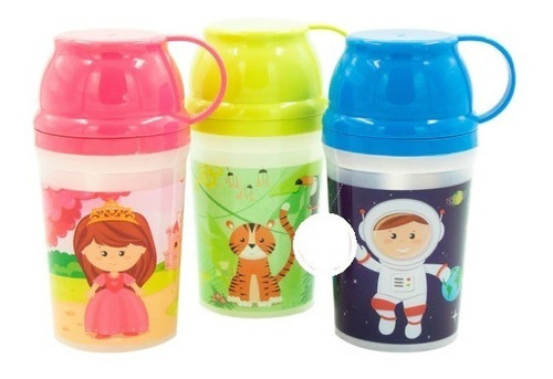 Cantimplora Infantil Con Taza (varios Diseños) - Bru-ma