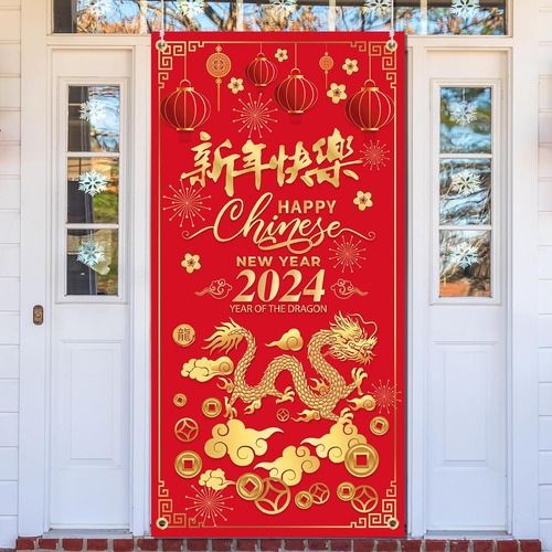 Decoración De Año Nuevo Chino 2024, Pancarta De Feliz Año Nu
