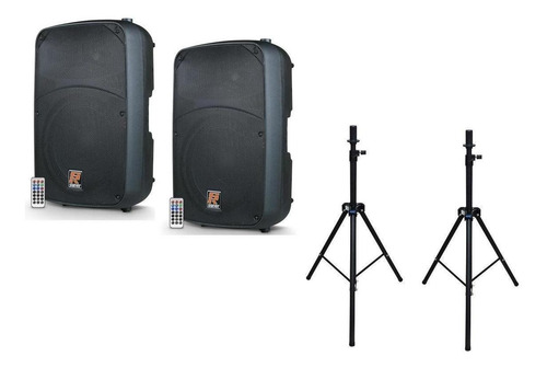 Par De Caixas Ativas 15 Staner Sr315a 300wrms + 2 Tripés