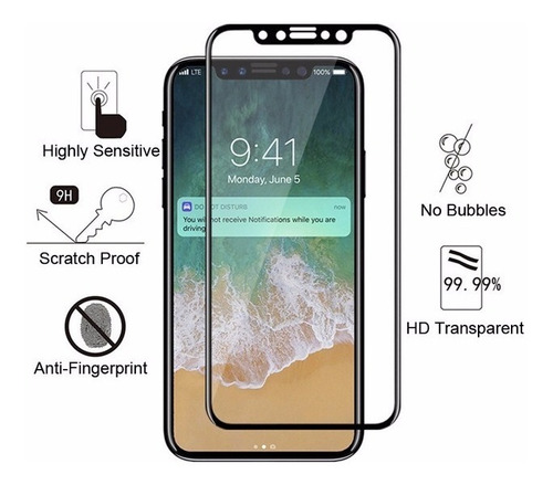 Glass Vidrio Templado Curvo 5d iPhone 6s 7 8 Plus Xr Xs Max!