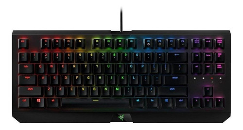 Teclado gamer Razer BlackWidow X Tournament Edition Chroma QWERTY inglês US cor preto com luz RGB