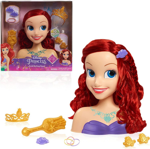 Disney Princesas Ariel Cabeza De Peinado 10 Piezas