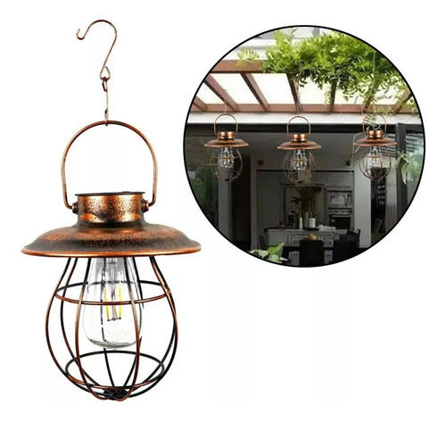 Linterna Solar Retro, Luz De Jardín Portátil 1
