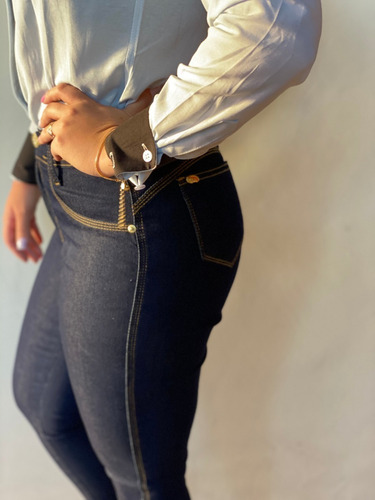 Calças Feminina Cintura Alta Cós Alto Jeans Coloridas C/lycr