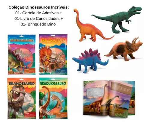 Livro Infantil Dinossauros - Adesivos, Atividades, Jogos E