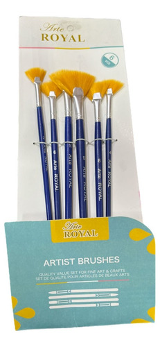 Kit Pincel Artístico Abanico Arte Royal X6 Piezas 