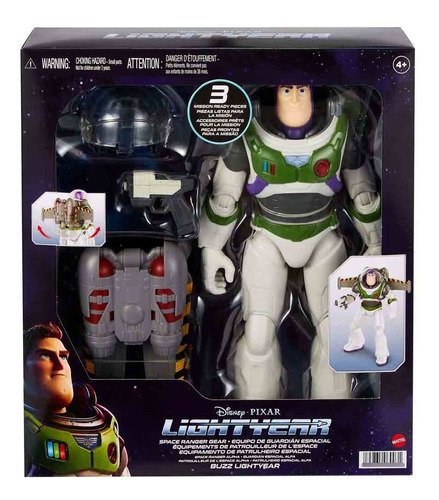 Figura Buzz Lightyear Con Alas Y Casco 30 Cm Mattel Bestoys
