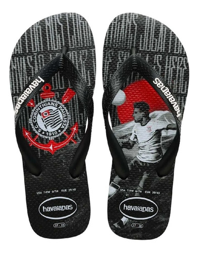 Chinelo Juvenil Havaianas Top Corinthians Preto - 4148305