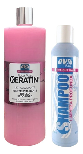 Evakey Keratin Alaciante Capilar 1000 Ml + Shampoo