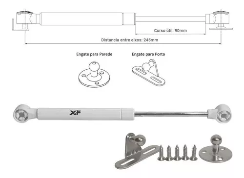 Kit Amortecedor Cadeira Barbeiro Reclinável Pistão A Gás