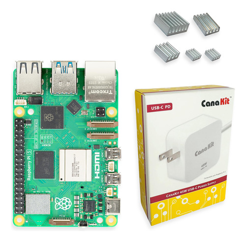Kit Básico Canakit Para Raspberry Pi 5, 8 Gb De Ram Con Fuen