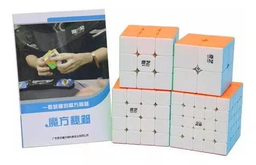 Cubo Mágico Qiyi Kit 4 Peças - Speed 2x2, 3x3, 4x4 e 5x5