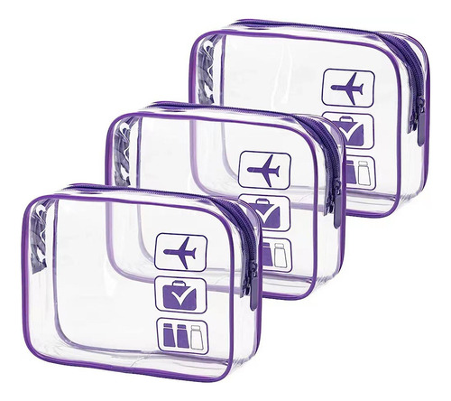 3 Bolsa De Maquillaje Transparente, Bolsa Cosmética