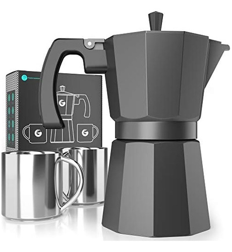 Coffee Gator Moka Pot - 6 Tazas, Estufa Espresso Maker - Per