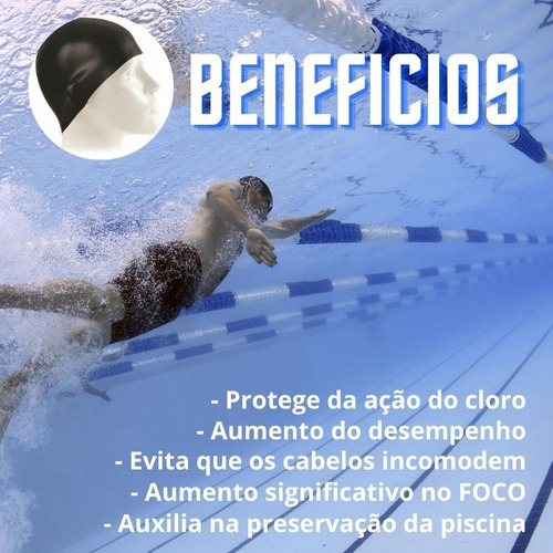Imagem 3 de 7 de Natação Touca Silicone Hidroginástica Treino Flat Capacete A