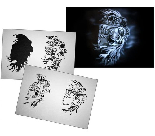  As Death And Woman Airbrush Stencil Template Step By S...