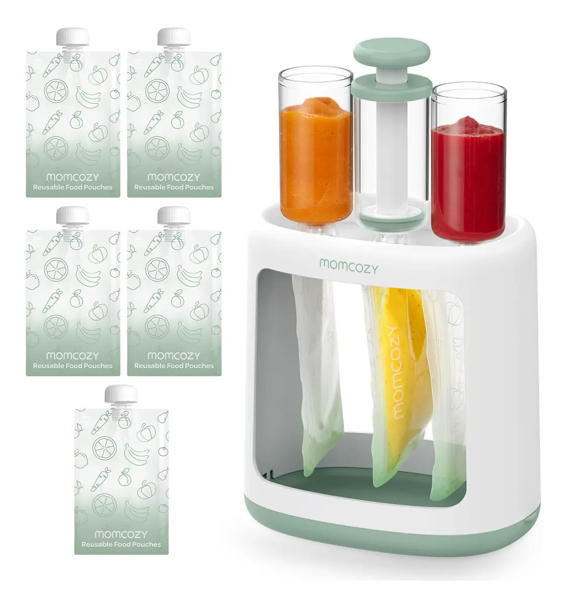 Momcozy Estación De Compresión Para Comida Casera Para Bebés Color Verde oscuro