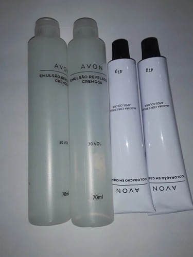 2 Kit Tinta Coloração Em Creme Cabelos Chocolate 6,7 Avon Tom 1 Preto