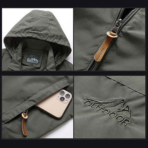 Chamarra Impermeable Con Capucha Transpirable Para Hombre