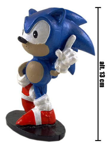 Boneco Sonic The Hedgehog Em Resina 13cm