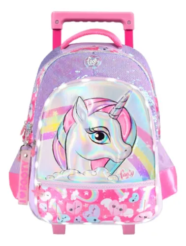 Mochila Escolar con Ruedas Unicornios - 001 — Universo Binario