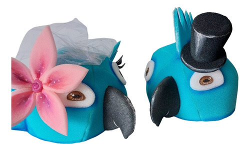 Gorros Casamiento Novios Goma Espuma Pajaros Guacamayos Loro