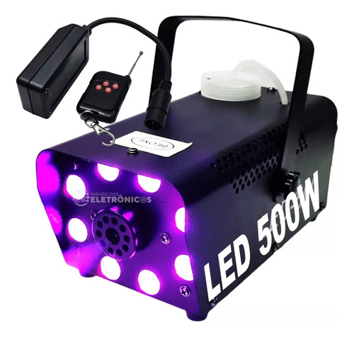 Máquina Fumaça 500w 8 Led Iluminação Rgb Festa Balada Show